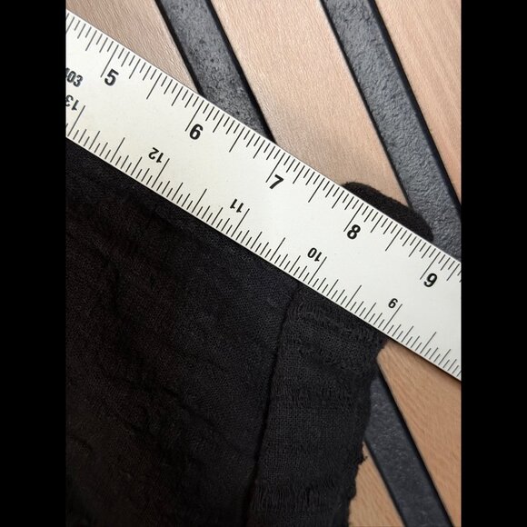 Zara One Piece XS Black Textured Henley Roll Tab Short Sleeve Pockets Romper - Picture 4 of 11